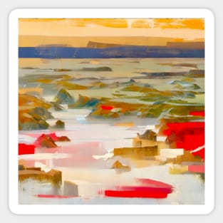 Rocky Seashore at Sunset Sticker